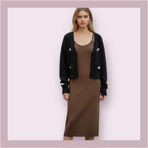 Bundle-Forever 21 Black Cardigan And H&M Dark Brown Tank Dress Bundle